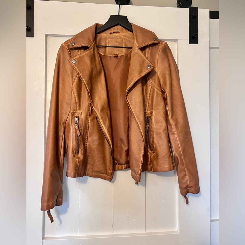 Max Studio Classic Faux Leather Jacket
